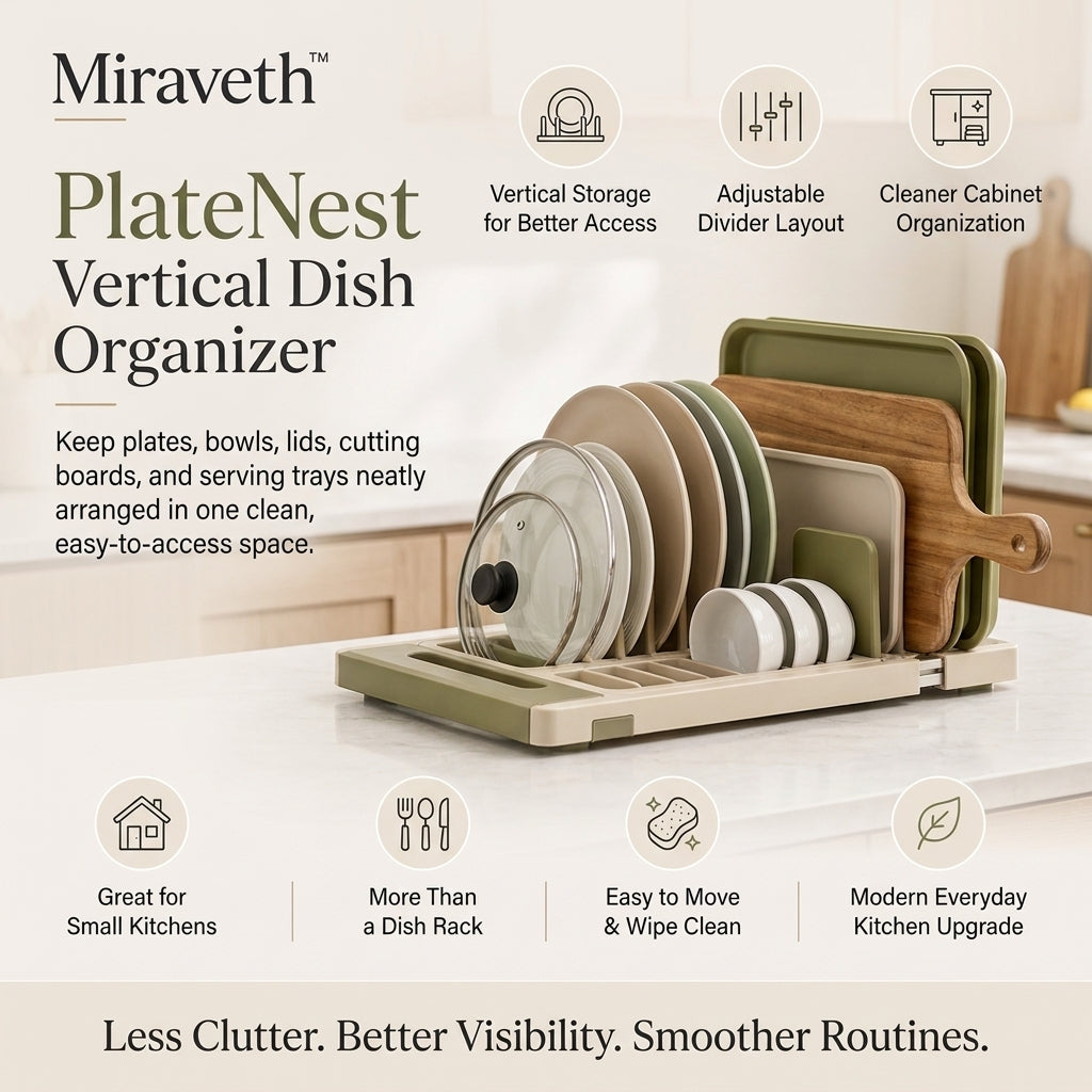 Miraveth™ PlateNest Vertical Dish Organizer