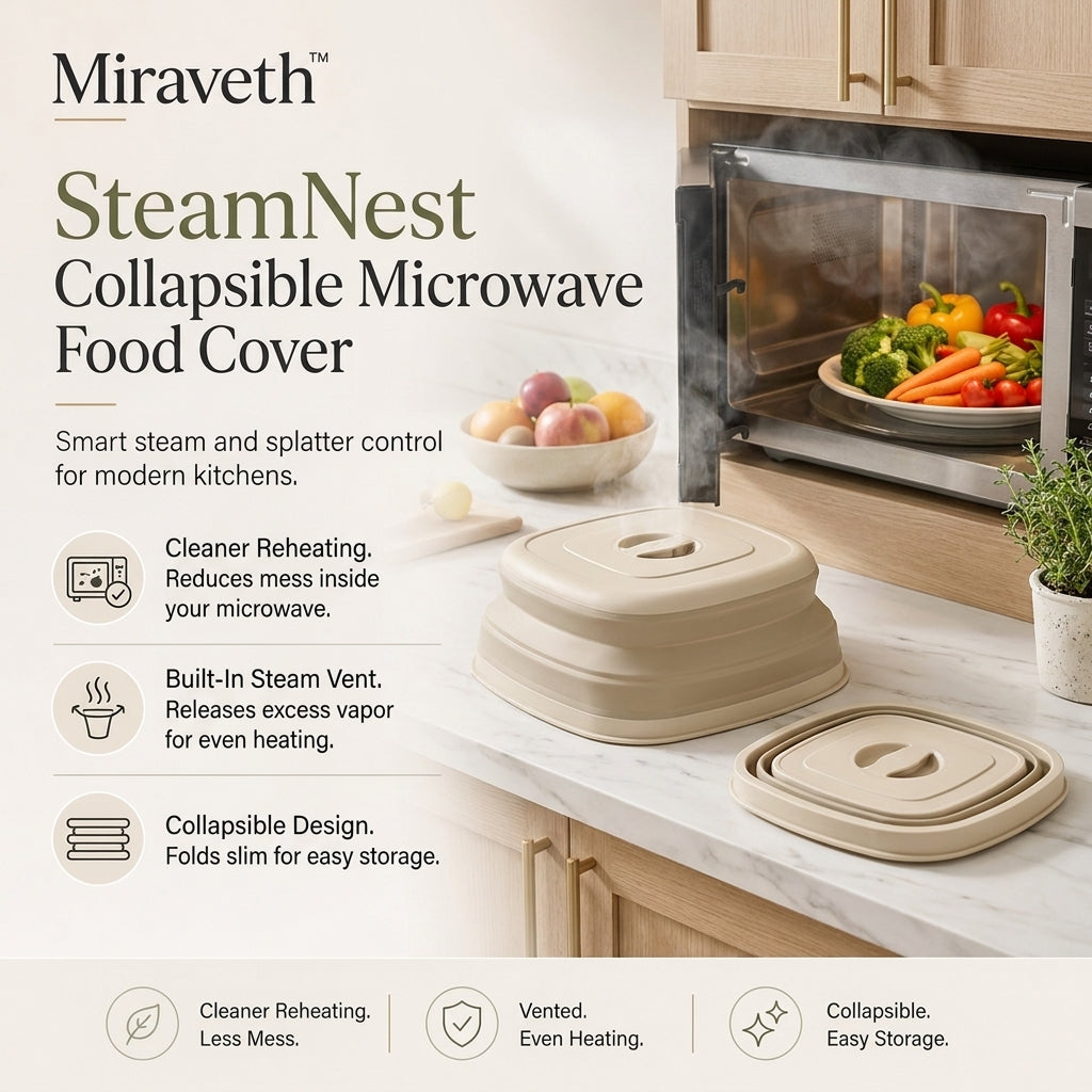 Miraveth™ SteamNest Collapsible Microwave Food Cover