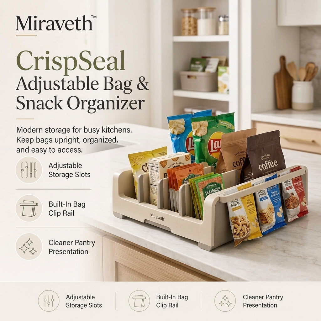 Miraveth™ CrispSeal Adjustable Bag & Snack Organizer