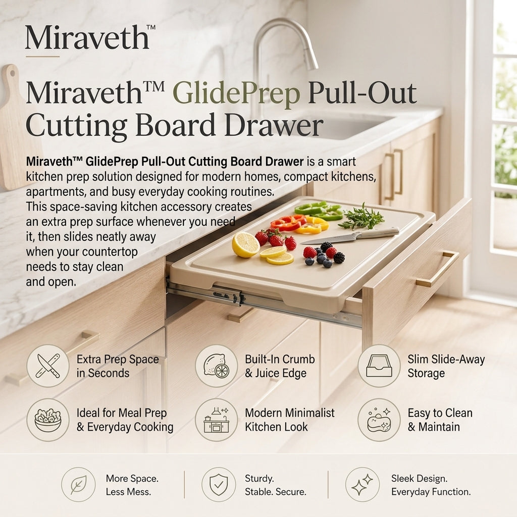 Miraveth™ GlidePrep Pull-Out Cutting Board Drawer